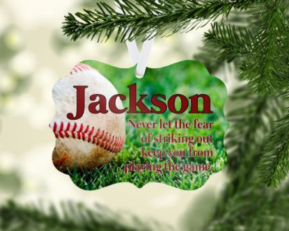 Picture of Personalized Baseball Christmas Ornament