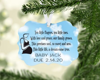 Picture of Expecting Baby Boy Personalized Christmas Ornament
