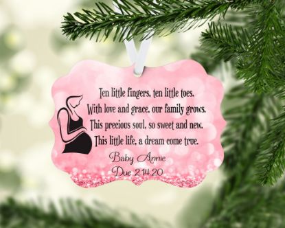 Picture of Expecting Baby Girl Personalized Christmas Ornament