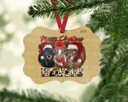 Picture of Merry Christmas Heifers Christmas Ornament