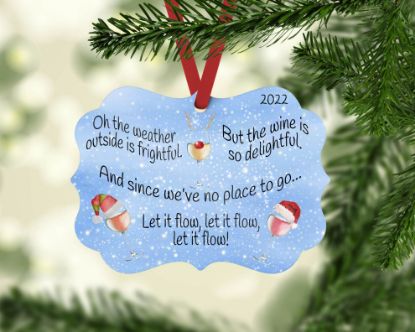 Picture of Let It Flow Wine Christmas Ornament