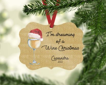 Picture of I'm Dreaming Of A Wine Christmas Personalized Christmas Ornament