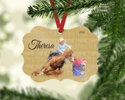 Picture of Barrel Racer Personalized Christmas Ornament