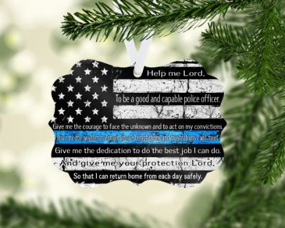 Picture of Police Prayer Christmas Ornament
