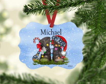 Picture of Personalized Navy Christmas Ornament