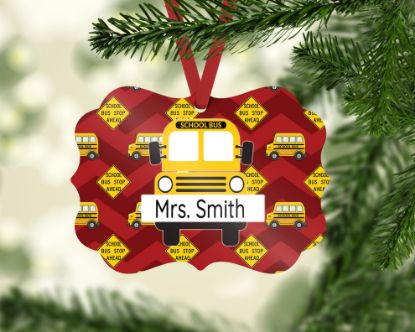 Picture of Personalized School Bus Driver Christmas Ornament